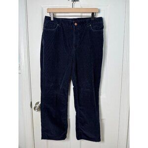 LL Bean Womens Navy Blue Corduroy Favorite Fit Pants Size 14